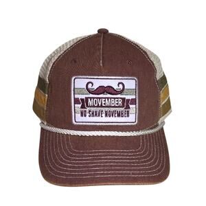 Movember No Shave November Brown Adjustable Trucker Hat